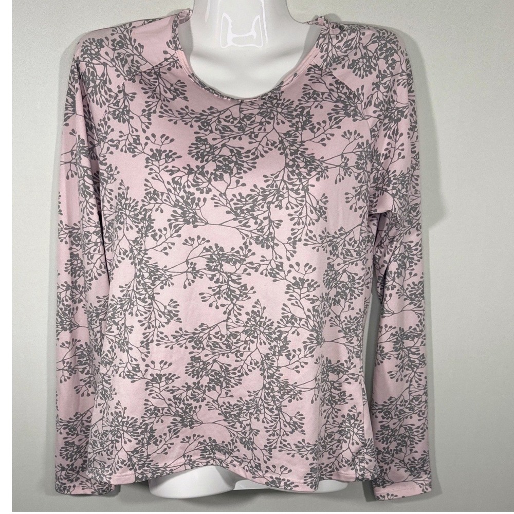 Patagonia Capilene Performance Baselayer Top Pink Botanical Print Womens Medium